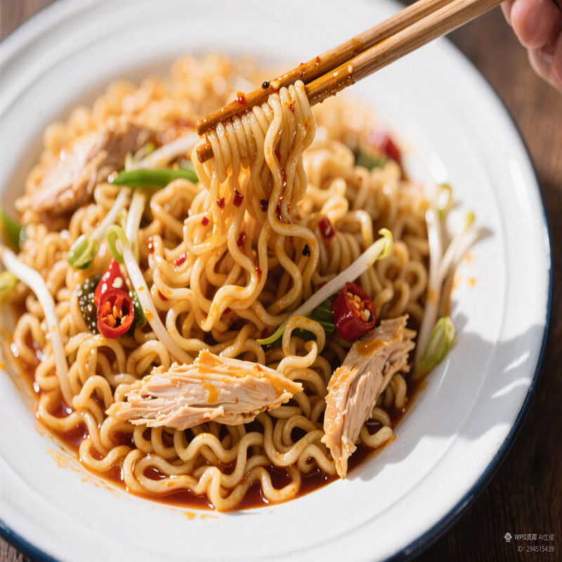Mieszanie Fry Instant Chinese Noodles Spice Grade Spicy Opis Chiński Instant Noodles Ingredienty Sos przyprawy